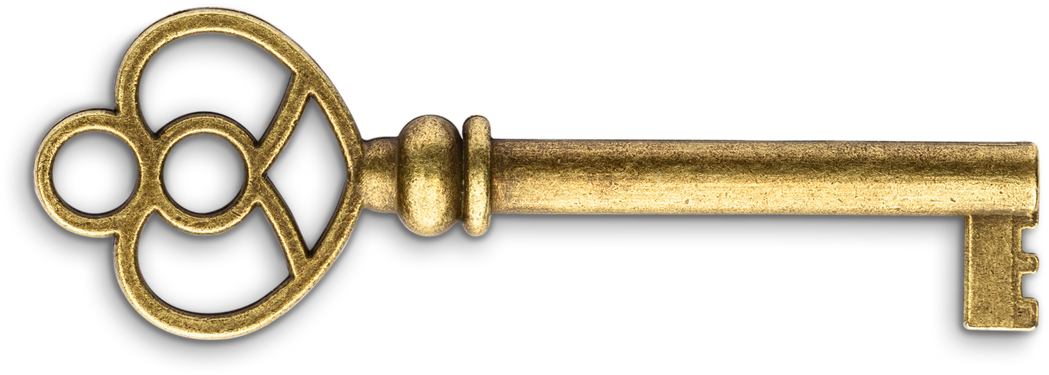 Vintage Golden Key Cutout